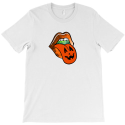 lips with tongue out pumkin halloween T-Shirt | Artistshot