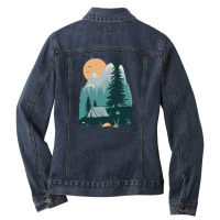 Back To Nature Ladies Denim Jacket | Artistshot