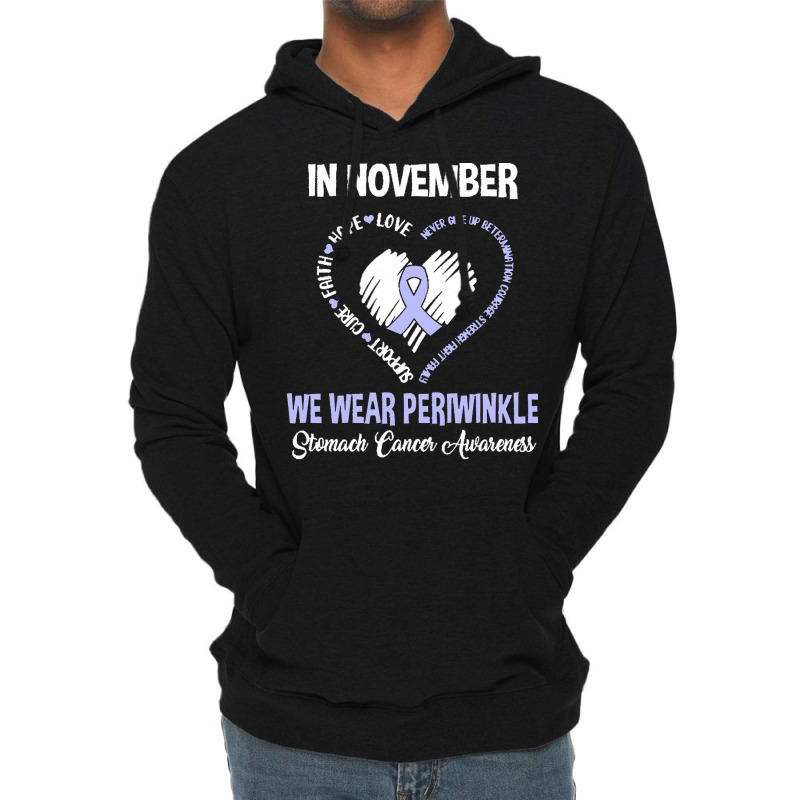 Stomach Cancer Awareness T  Shirt In November We Wear Periwinkle Stoma Lightweight Hoodie by rico96716 | Artistshot