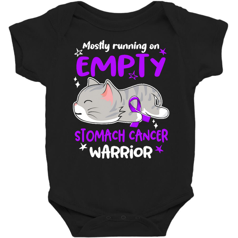 Stomach Cancer Awareness T  Shirt Mostly Running On Empty Stomach Canc Baby Bodysuit by rico96716 | Artistshot