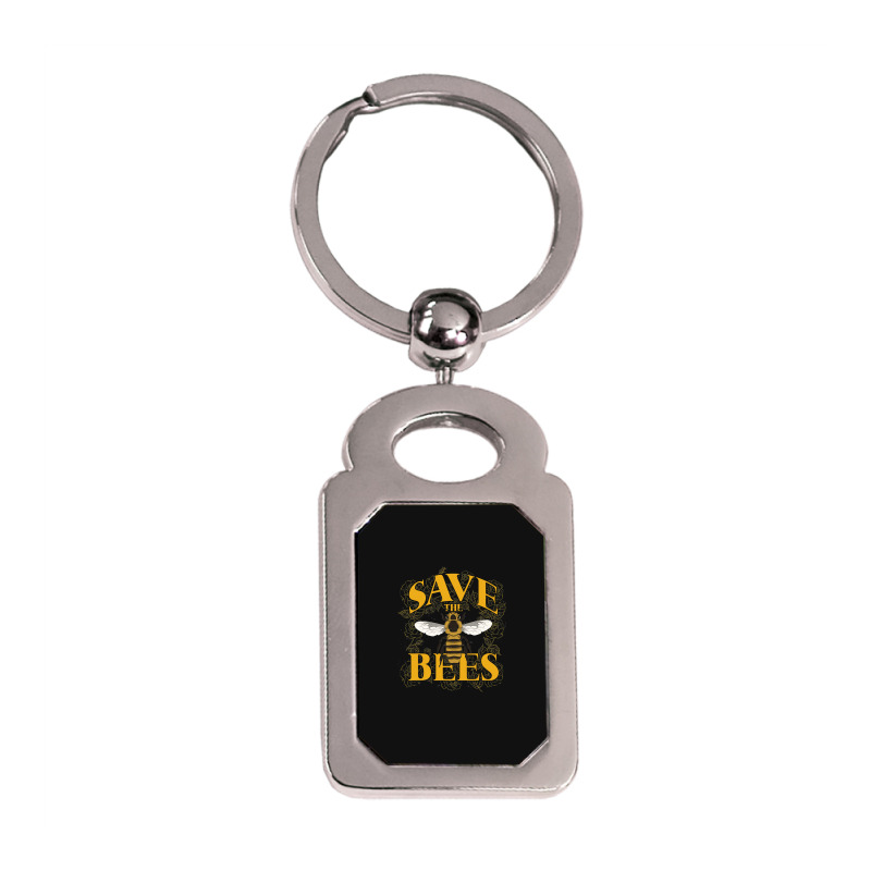 Bee Beekeeper Apiarist Environmental Awareness Honeybee 281 Hive Beeke Silver Rectangle Keychain | Artistshot