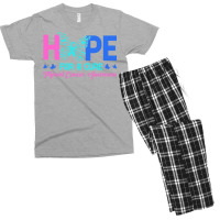 Thyroid Cancer T  Shirt Hope For A Cure Thyroid Cancer Awareness Butte Men's T-shirt Pajama Set | Artistshot