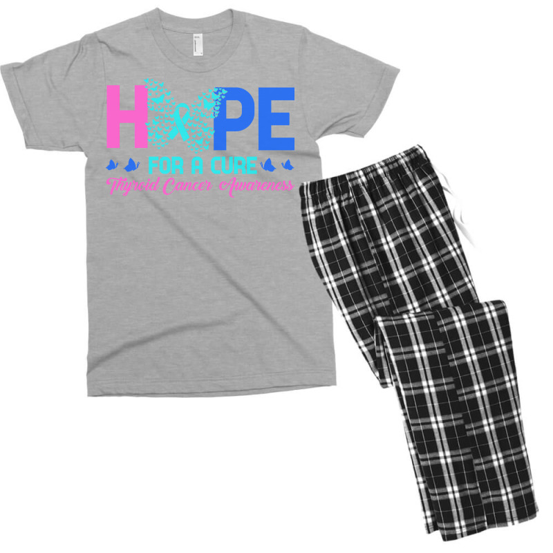 Thyroid Cancer T  Shirt Hope For A Cure Thyroid Cancer Awareness Butte Men's T-shirt Pajama Set by rico96716 | Artistshot