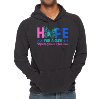 Thyroid Cancer T  Shirt Hope For A Cure Thyroid Cancer Awareness Butte Vintage Hoodie | Artistshot