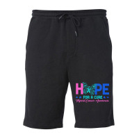 Thyroid Cancer T  Shirt Hope For A Cure Thyroid Cancer Awareness Butte Fleece Short | Artistshot