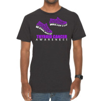 Thyroid Cancer T  Shirt Thyroid Cancer Awareness Shoes Ribbon Walk For Vintage T-shirt | Artistshot