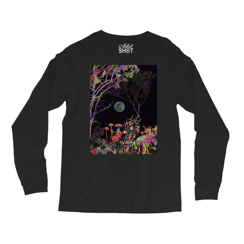 Psychedelic T  Shirt Colorful Night T  Shirt Long Sleeve Shirts | Artistshot