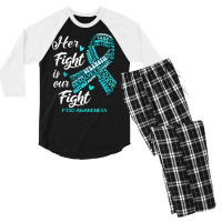 Ptsd Awareness T  Shirt P T S D Awareness Her Fight Is Our Fight T  Sh Men's 3/4 Sleeve Pajama Set | Artistshot