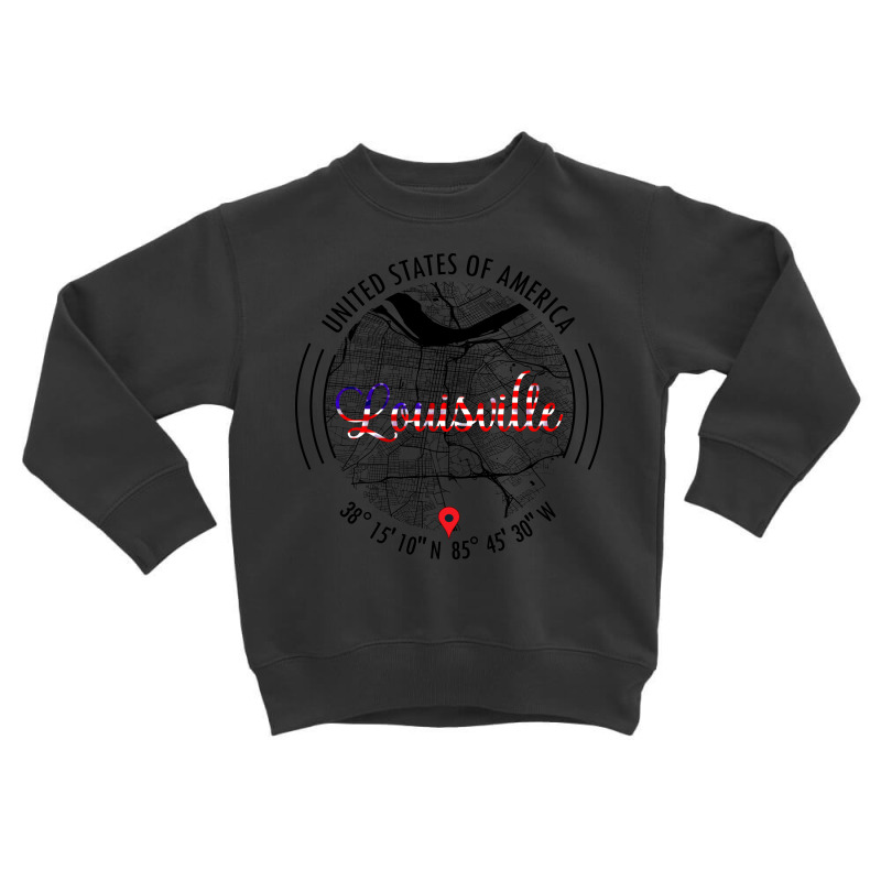 Louisville Usa Road Map Art - Earth Tones Toddler Sweatshirt | Artistshot