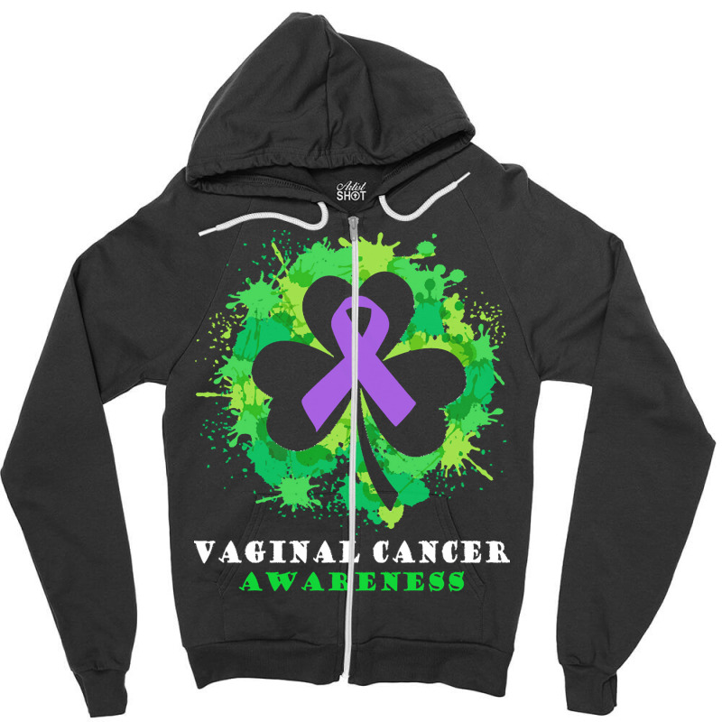 Vaginal Cancer Awareness T  Shirt Vaginal Cancer  Awareness Ribbon Sha Zipper Hoodie by rico96716 | Artistshot