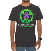 Vaginal Cancer Awareness T  Shirt Vaginal Cancer  Awareness Ribbon Sha Vintage T-shirt | Artistshot