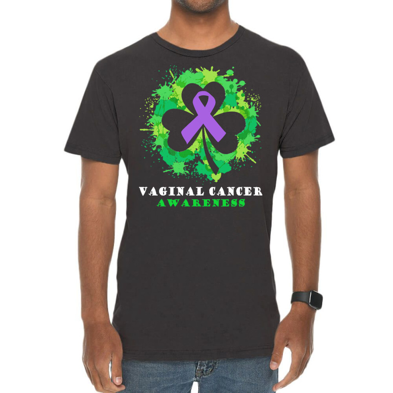 Vaginal Cancer Awareness T  Shirt Vaginal Cancer  Awareness Ribbon Sha Vintage T-Shirt by rico96716 | Artistshot