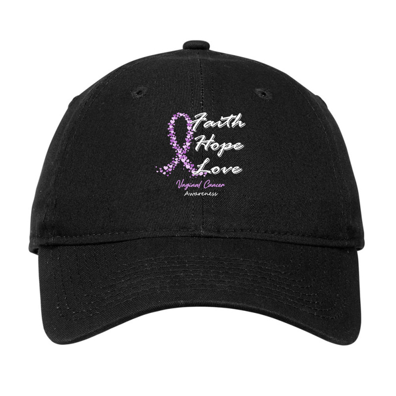 Vaginal Cancer Awareness T  Shirt Vaginal Cancer Awareness Faith Hope Adjustable Cap by rico96716 | Artistshot