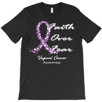 Vaginal Cancer Awareness T  Shirt Vaginal Cancer Awareness Faith Over T-shirt | Artistshot