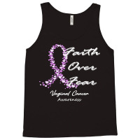 Vaginal Cancer Awareness T  Shirt Vaginal Cancer Awareness Faith Over Tank Top | Artistshot