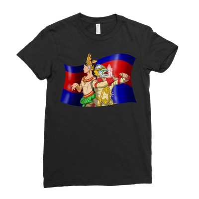 Cambodia Cambodian Khmer Traditional Dance Reamker Apsara Premium T Sh Ladies Fitted T-shirt Designed By Giadayasm