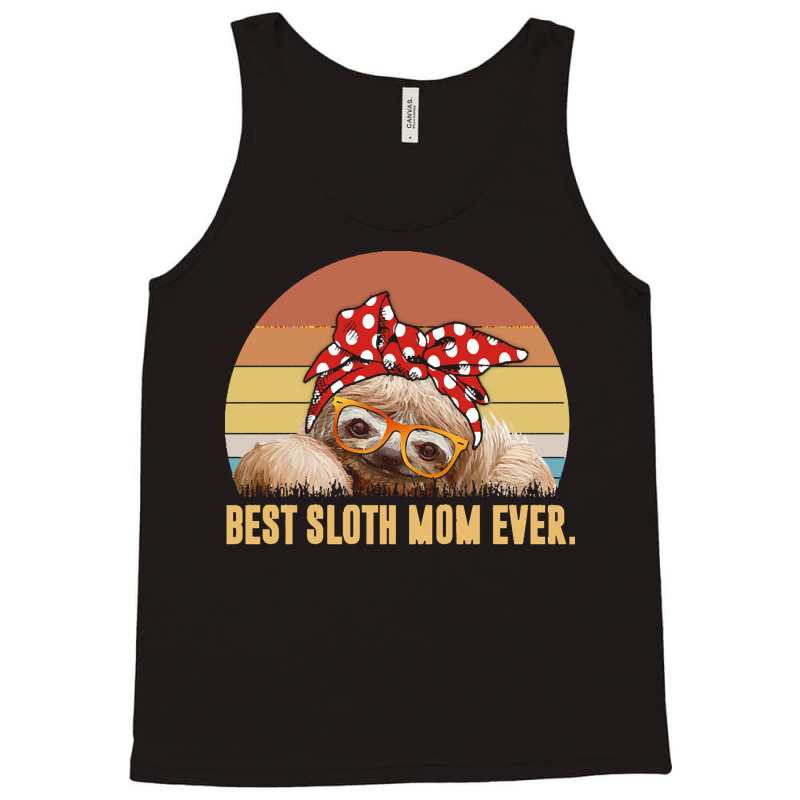 Sloth Mom T  Shirt Best Sloth Mom Ever With Dot Turban T  Shirt Tank Top | Artistshot