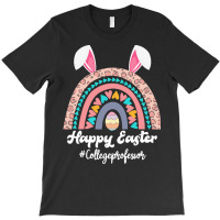 Teaching Easter Egg School Student T  Shirt Happy Easter Rainbow Leopa T-shirt | Artistshot