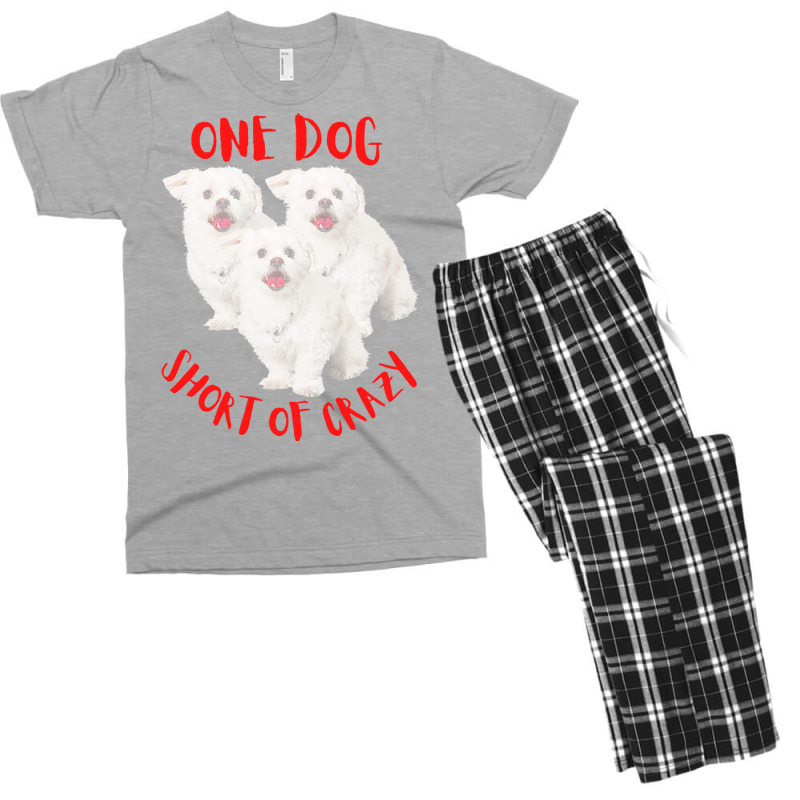 One Dog Short Of Crazy T  Shirtone Dog Short Of Crazy T  Shirt (13) Men's T-shirt Pajama Set | Artistshot