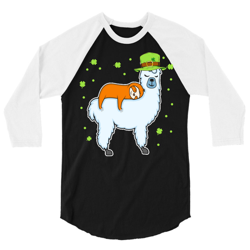 Unknown Funny Sloth Riding Llama Kids T  Shirt Leprechaun Lazy Sloth R 3/4 Sleeve Shirt | Artistshot