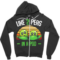 Vegetables T  Shirt Peas   Like 2 Peas In A Pod   Cute Vegetable T  Sh Zipper Hoodie | Artistshot