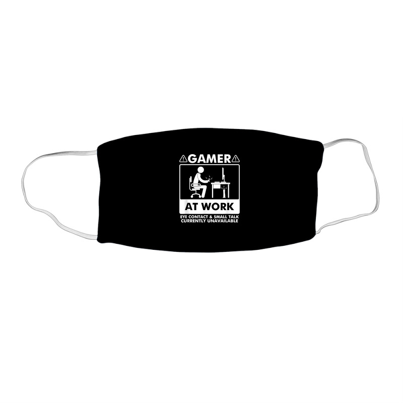 Gamer At Work Eye Contact Small Talk Currently Unavailable T Shirt Face Mask Rectangle | Artistshot