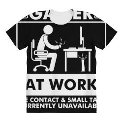 gamer at work eye contact small talk currently unavailable t shirt All Over Women's T-shirt | Artistshot