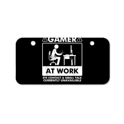 gamer at work eye contact small talk currently unavailable t shirt Bicycle License Plate | Artistshot