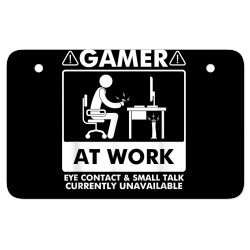 gamer at work eye contact small talk currently unavailable t shirt ATV License Plate | Artistshot