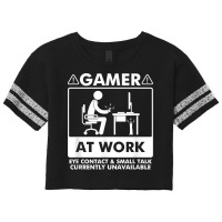 Gamer At Work Eye Contact Small Talk Currently Unavailable T Shirt Scorecard Crop Tee | Artistshot
