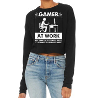 Gamer At Work Eye Contact Small Talk Currently Unavailable T Shirt Cropped Sweater | Artistshot