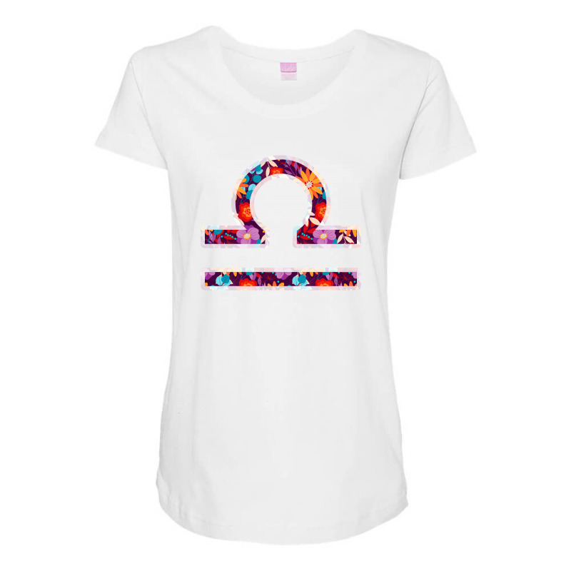 Libra Symbol Floral Maternity Scoop Neck T-shirt by autlu2024 | Artistshot