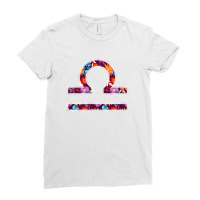 Libra Symbol Floral Ladies Fitted T-shirt | Artistshot