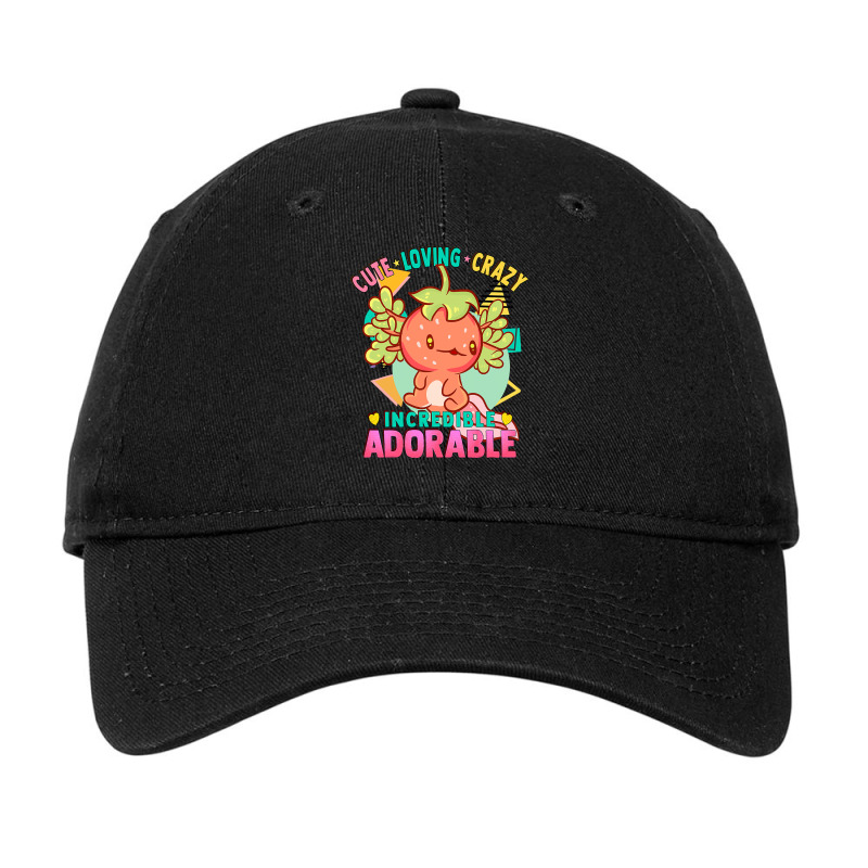 Axolotl Cute Kawaii Anime Strawberry Axolotl Loving Crazy 173 Adjustable Cap by offensejuggler | Artistshot