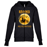 Brooms Are For Amateurs Halloween Motorcycle Biker Youth Zipper Hoodie | Artistshot