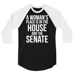 funny a womans place is in the house 3/4 Sleeve Shirt | Artistshot