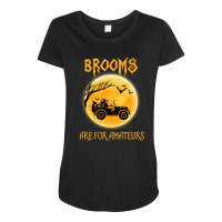 Brooms Are For Amateurs Halloween Tractor Drivers Maternity Scoop Neck T-shirt | Artistshot