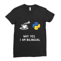 Funny Python Java Programmer Bilingual Coder Gift Tee Ladies Fitted T-shirt | Artistshot