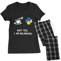 Funny Python Java Programmer Bilingual Coder Gift Tee Women's Pajamas Set | Artistshot