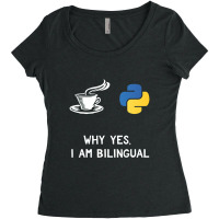 Funny Python Java Programmer Bilingual Coder Gift Tee Women's Triblend Scoop T-shirt | Artistshot