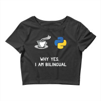 Funny Python Java Programmer Bilingual Coder Gift Tee Crop Top | Artistshot