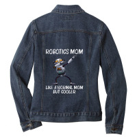 Funny Robot For Mom Mama Robotics Technology Machine Robots Ladies Denim Jacket | Artistshot