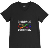 Neurodiversity Rainbow Infinity Butterfly Adhd Autism V-neck Tee | Artistshot