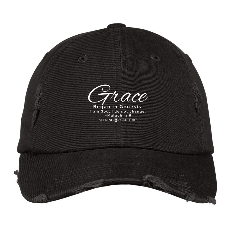 Grace Began In Genesis Script Edition Vintage Cap by irhamtsani | Artistshot