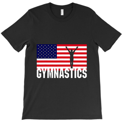 Gymnastics With Usa Flag (male Gymnast) T-shirt Designed By Irhamtsani