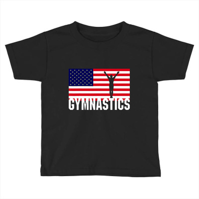 Gymnastics With Usa Flag (male Gymnast) Toddler T-shirt Designed By Irhamtsani