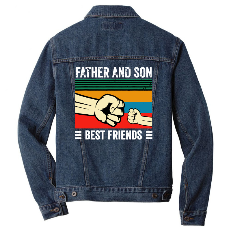 Father And Son Greatest Friends Men Denim Jacket | Artistshot