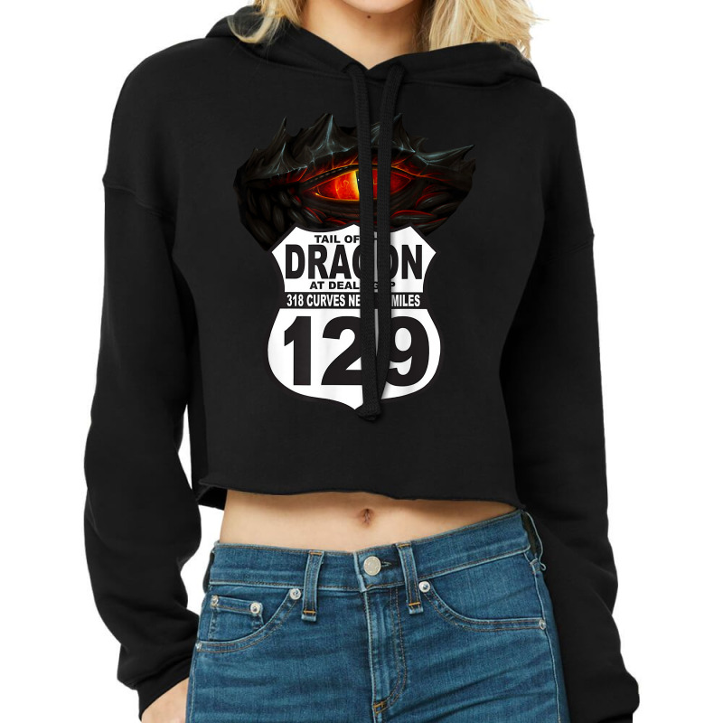 Motorcycle Highway 129 Tail The Dragon Deals Gap 318 Curves T Shirt Cropped Hoodie | Artistshot