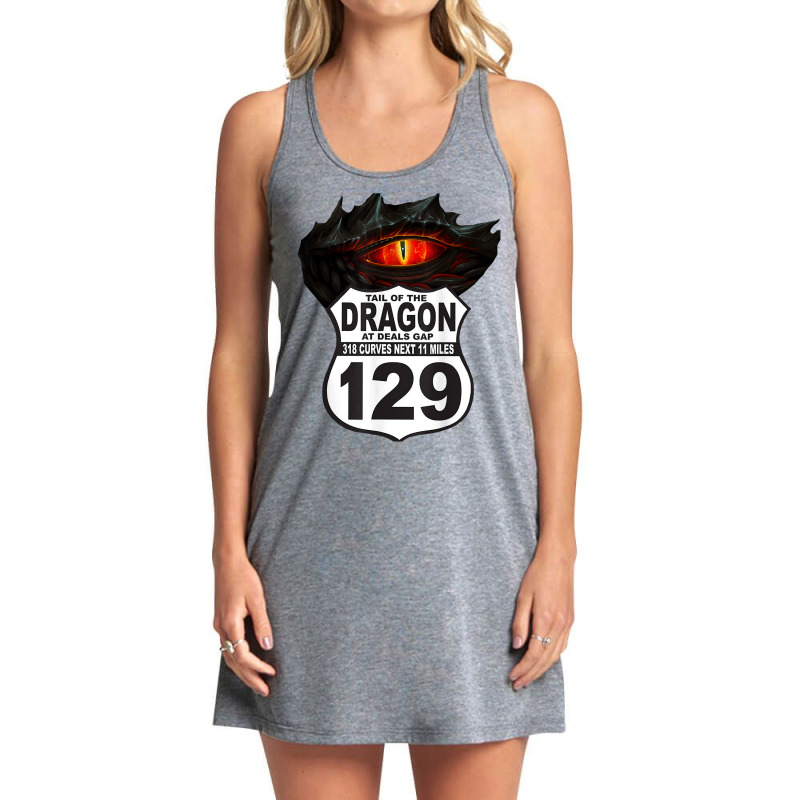 Motorcycle Highway 129 Tail The Dragon Deals Gap 318 Curves T Shirt Tank Dress | Artistshot