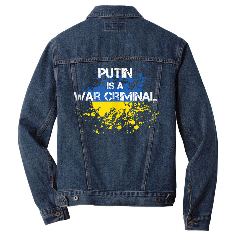 Putin Is A War Criminal Tank Top Men Denim Jacket by oluwafemimccullers | Artistshot